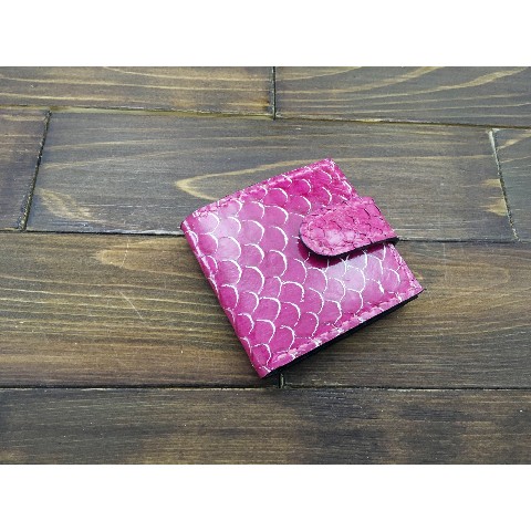 本革製二つ折りコンドームケース ティラピア（ピンク）