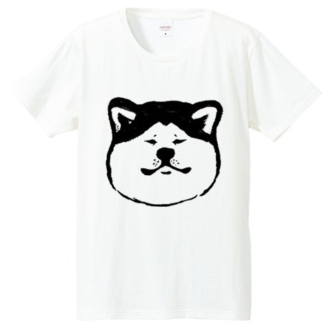 【せいこせんせい】秋田犬　Tシャツ（ホワイト）　Mサイズ