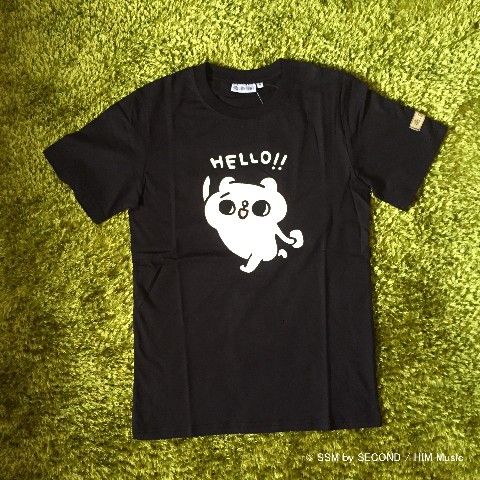 【爽爽猫】【S】HELLOプリントTシャツ ブラック