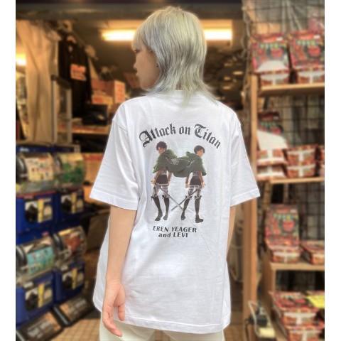 【進撃の巨人】エレン・リヴァイTシャツ WHITE Mサイズ