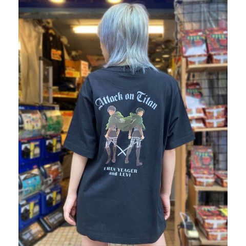 【進撃の巨人】エレン・リヴァイTシャツ BLACK Mサイズ