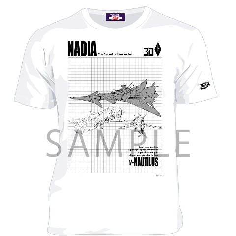 【ふしぎの海のナディア】ν-ノーチラス号Tシャツ（ホワイト） XLサイズ