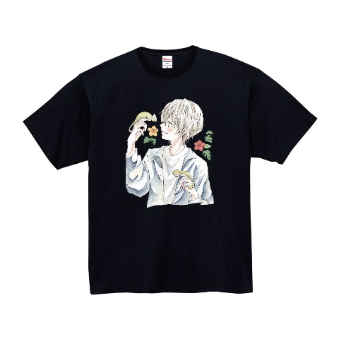 【アニマルハウスユーキ】Tシャツ　カメレオン　XL　BLACK
