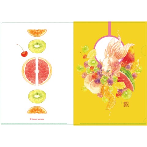 【花金魚園】フルーツと金魚のA4クリアファイル