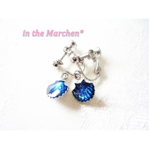 【in the Marchen*】「ブルーグリーンラグーンの人魚の耳飾り」　マーメイド　イヤリング