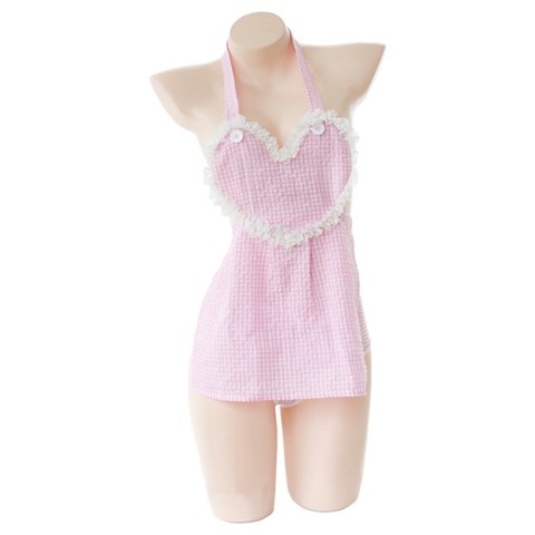 Lalary ハートの裸エプロンランジェリー ピンク かわいいお洋服準備室 雑貨通販 ヴィレッジヴァンガード公式通販サイト