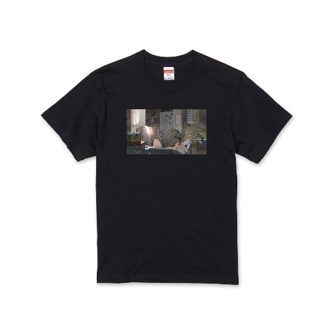 【うた坊】Tシャツ　『夏、完徹した人』（ブラック）XL