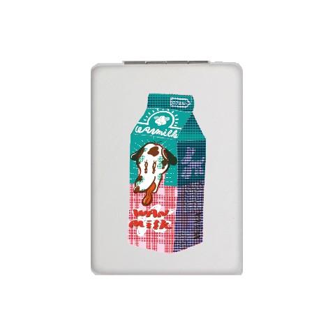 【HOHOEMI】折り畳みコンパクトミラー　ミルク
