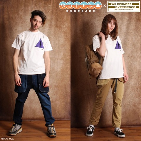 【ゆるキャン△】 テントポケットTシャツ(ホワイト/L) WILDERNESS EXPERIENCEコラボ