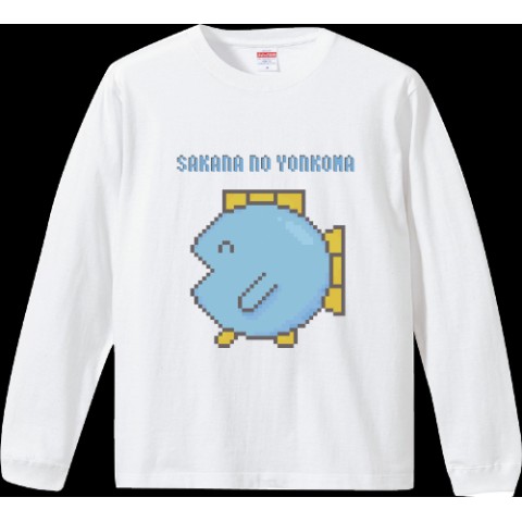 【ニョペ茄子】ドット魚ロングTシャツ（Lサイズ）