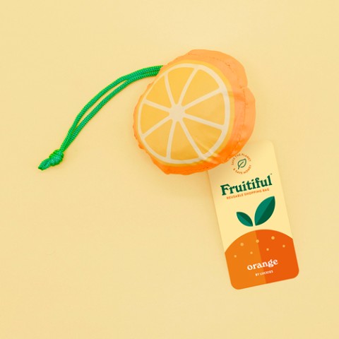 【果物エコバッグ】フルーティフルショッピングバッグ　オレンジ
