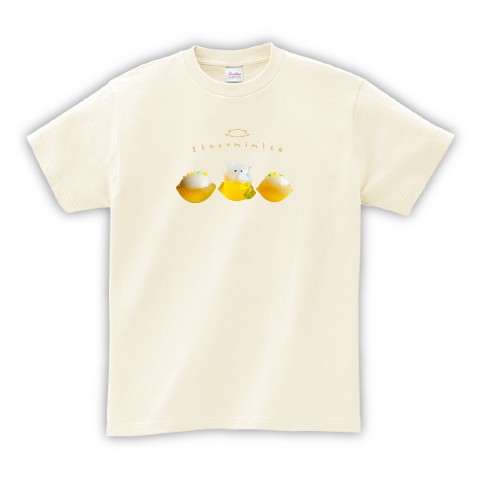 【おばけメンダコ】Tシャツ アイボリー レモン（XLサイズ）