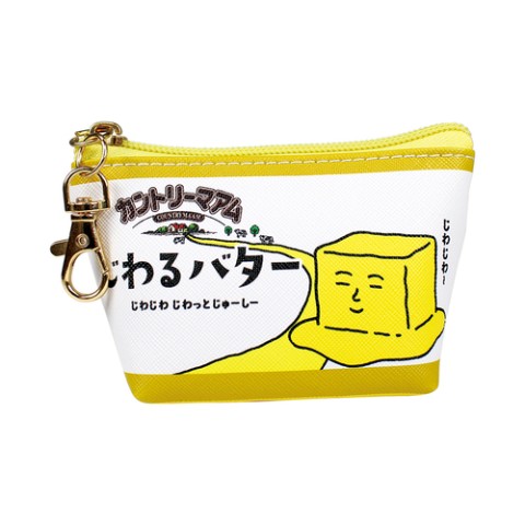 【カントリーマアム】三角ミニポーチ　カントリーマアムじわるバター