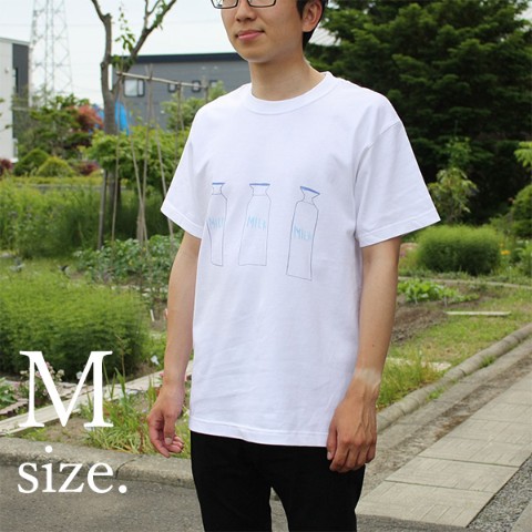 【カタノケムシ】牛乳びんのTシャツ Mサイズ