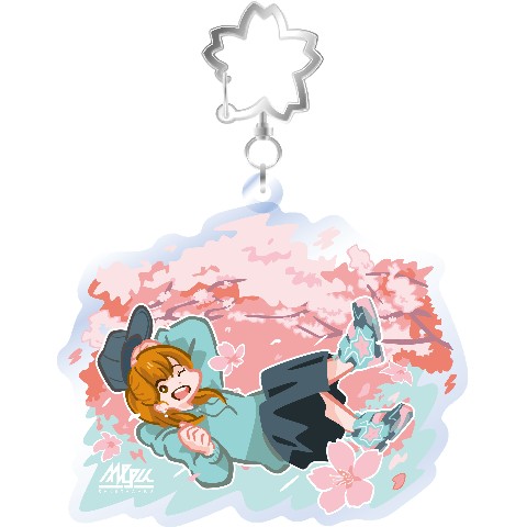 【櫻川めぐ】桜型カラビナ付き アクリルキーホルダー（A）