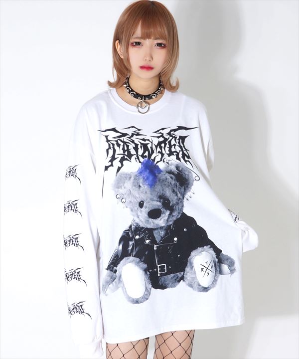 【TRAVAS TOKYO】Metal bear L/S Tee 【White】 / 雑貨通販 ヴィレッジヴァンガード公式通販サイト