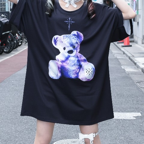 TRAVAS TOKYO Furry bear クマ ビッグ Tシャツ パープル www ...