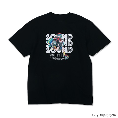 【初音ミク】SOUND DELIVERY イラストTシャツ 初音ミク ブラック XL