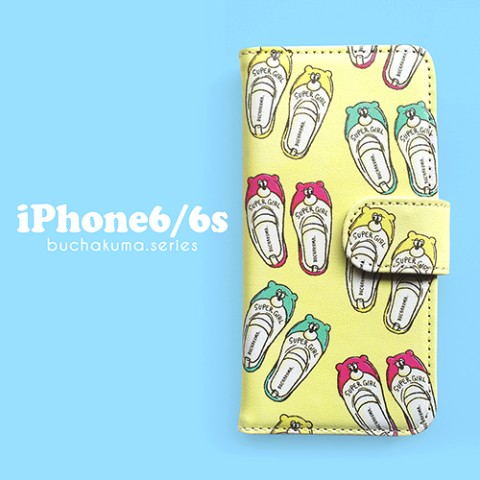 【iPhone6/6s】【ぶちゃくま。】上靴手帳型iPhoneケース