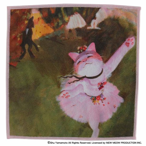 【CAT ART】キャットアート スマホ・メガネ拭き ハンカチ スター（舞台の踊り子）/エドガー・ドラ