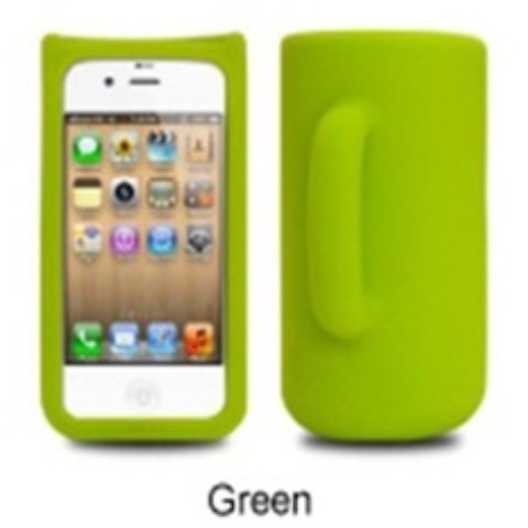 [iPhone4S/4専用]MUG Self Standing case マグカップシリコンケース(GREEN/グリーン)