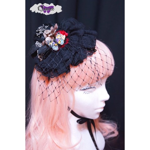 【Chante】紫陽花と蝶のヘッドドレス