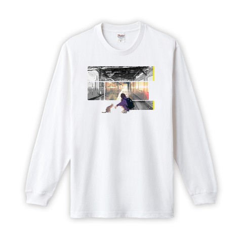 【前田ミック】イラストロングTシャツ WH（XLサイズ）