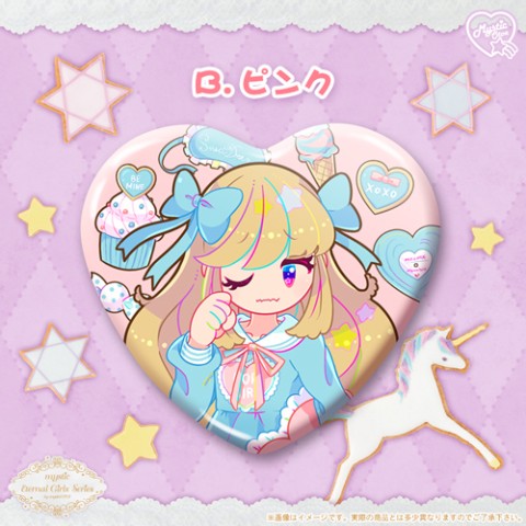 【mystic OTOE】mystic eternal girls series 「Sweet Lolita」ハート型缶バッジSPセット B，ピンク