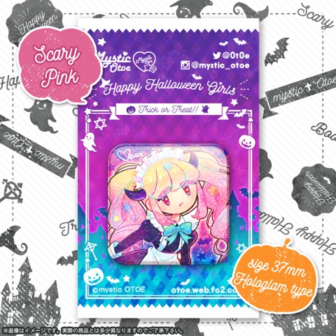 【mystic OTOE】ハッピーハロウィンガールズ トゥウィンクル缶バッジ  Scary Pink