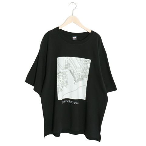 【ScoLar Parity】MACHIBOUKEアップリケTシャツ / ブラック