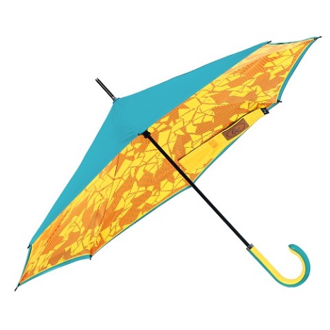 【Carry saKASA】 CityModel イエロー/ライトブルー（柄） ★逆転発想の画期的な傘