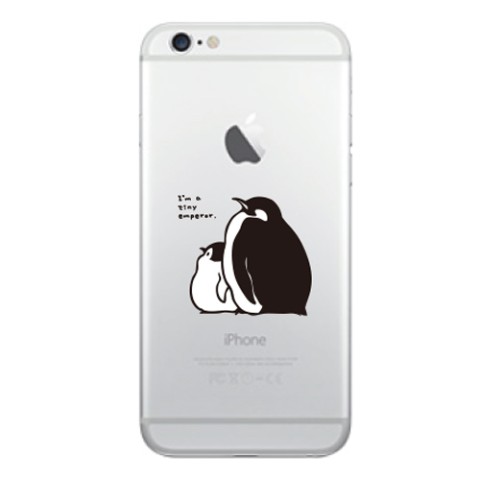 【もこぺん】iPhone透明ハードケース　コウテイペンギン-クリア