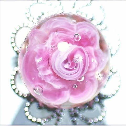 【orderhouse-M】ガラスの水中花　ピンクの薔薇　1