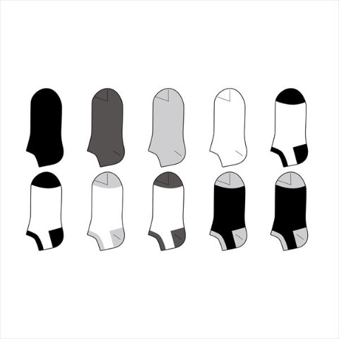 Ladies Socks モノトーン 10pairs 23-25cm
