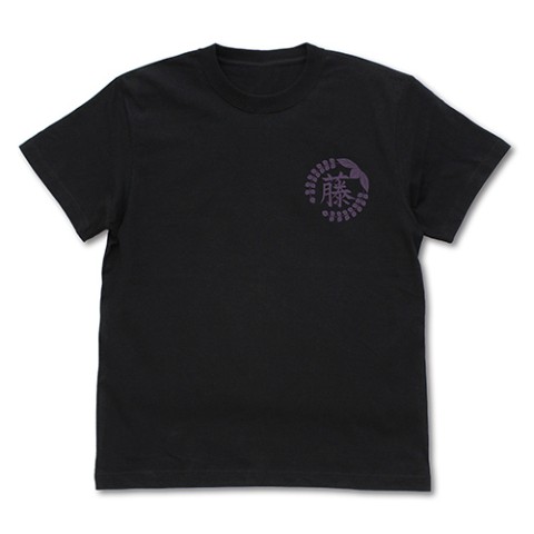 【鬼滅の刃】藤の花の家紋 Tシャツ/BLACK-S