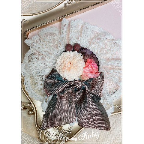 【Atelier Ruby】Flower Circle Lace Headdress(M)/BROWN