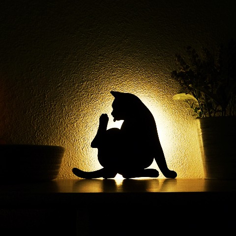【ウォールライト】CAT WALL LIGHT(毛づくろい)
