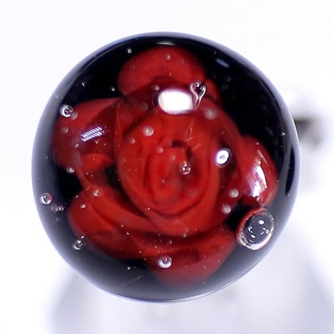 【orderhouse-M】ガラスの水中花　真紅の薔薇　1