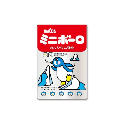 【お菓子ステッカー】クリア 大阪前田製菓ミニボーロ（ペンギン）