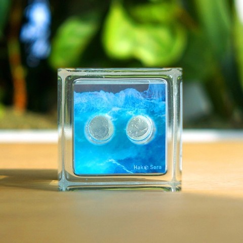 【部屋とmidori】Cube PenStand。“HAKOSORA” 箱空 ~海~