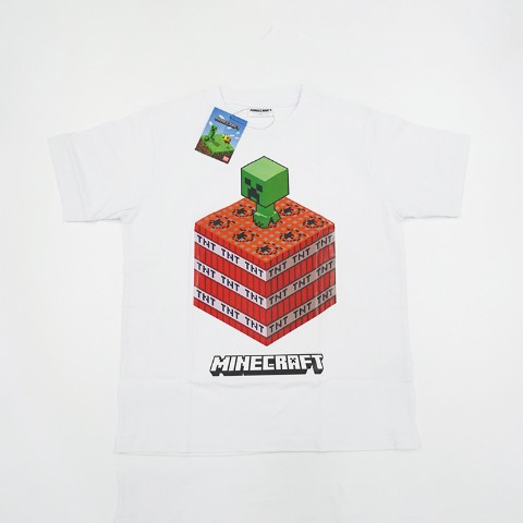 【Minecraft】クリーパー×TNT Tシャツ ホワイト XSサイズ
