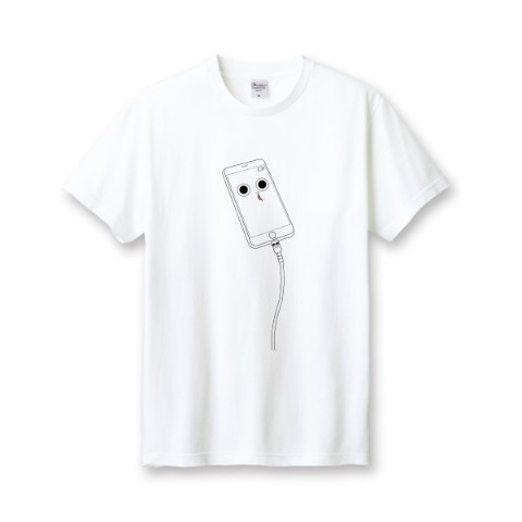 【いくとん】TシャツホワイトM(落ち着きのない充電器)