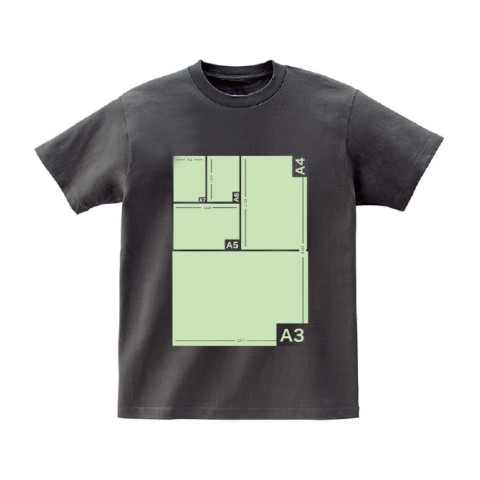 【JISS】用紙サイズ測定Tシャツ グレー/M
