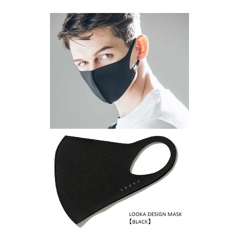 【ＬＯＯＫＡ】デザインマスク　ＢＬＡＣＫ　Ｍサイズ
