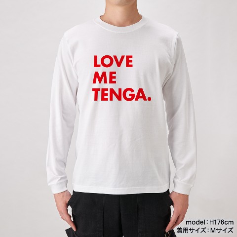 【TENGA】LOVE ME TENGA 長袖Tシャツ/ホワイト（Mサイズ） / 雑貨通販 ヴィレッジヴァンガード公式通販サイト
