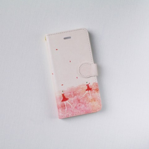 【picnic】iPhone6/6S 手帳ケース「踊る、赤い、女の子」
