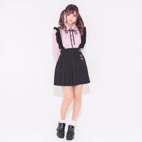 【TRAVAS TOKYO】Pleated Jumper Skirt【Black】