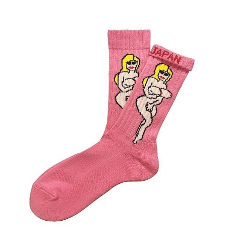 【ching&co.】裸婦&TOUGH -pink- Socks