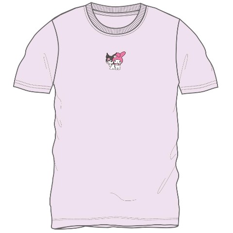 【サンリオ】クロミ＆マイメロワンポイント刺繍Tシャツ　Mサイズ