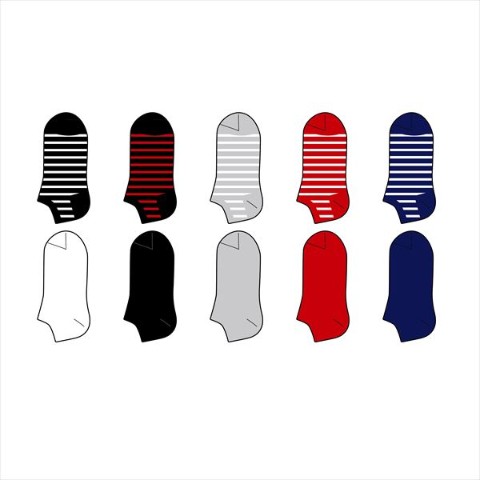 Ladies Socks 無地＋ボーダー 10pairs 23-25cm